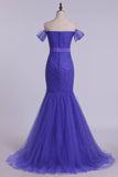 2022 Off The Shoulder Prom Dresses Trumpet Floor Length With PPQTMK5Y