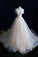 A-Line Off-the-Shoulder Tulle Sweetheart Lace up Ivory Bowknot Beach Wedding Dresses
