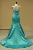 2022 Mermaid Strapless With Applique And Sash Prom Dresses PGR9XXQZ