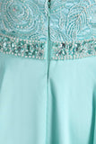 2022 New Arrival A Line Prom Dresses Satin With Beads Floor PEA4349F
