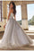 A-Line Bead Silver Spaghetti Straps Sweetheart Slit Tulle Backless Sleeveless Evening Dresses
