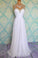 White Beading Long Chiffon Prom Dresses Evening Dresses