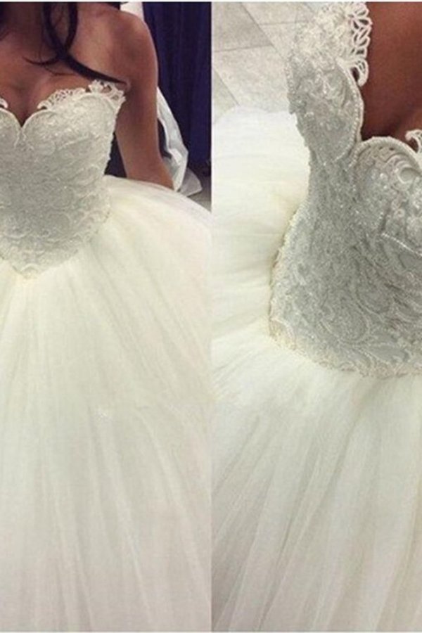 2022 New Arrival Sweetheart Wedding Dresses Tulle Ball Gown PJM7GMJ1