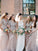 A Line Long Cheap Chiffon V Neck Beads Sparkly Short Sleeve Bridesmaid Dresses