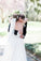 A-Line Sweetheart Court Train Sleeveless White Wedding Dress with Lace Beading
