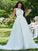 A-Line/Princess Tulle Lace Scoop Sleeveless Sweep/Brush Train Wedding Dresses TPP0006398