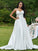 A-Line/Princess Satin Bowknot V-neck Sleeveless Sweep/Brush Train Wedding Dresses TPP0006456