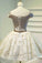 A Line Off the Shoulder Lace up Bowknot Cute Ivory Lace Homecoming Dresses