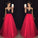 Attractive Black and Red Sweetheart Neck Long Prom Gown with Beading