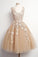 V-Neck Short A-line Scoop Neckline Short Taffeta Prom Dresses Homecoming Dresses