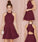 Cheap A Line Burgundy Short Prom Dress Satin Knee Length Sleeveless Homecoming Dress