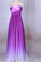 Simple Purple Strapless Sweetheart A-Line Chiffon Ombre Backless Prom Dresses