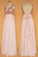 A Line Gliiter Rose Gold Sequins White Chiffon Long Bridesmaid Dresses Prom Dress