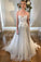 A Line Sweetheart Strapless Backless Silver Grey Tulle Wedding Dresses with Sweep Train PW230